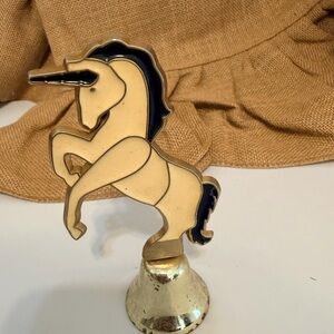 Vintage Stained Glass Unicorn Dinner Bell 4.75 inches Tall